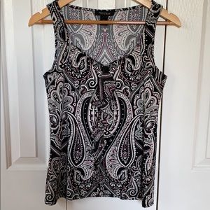 White House Black Market black/purple top size S